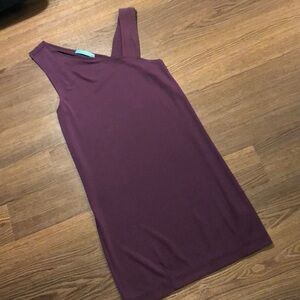 Alice + Olivia Asymmetric Plum Shift Dress XS